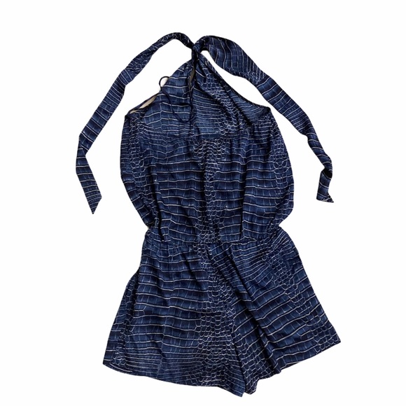 BCBG Max Azria Caslon Blue Crocodile Print Romper! - Picture 3 of 4